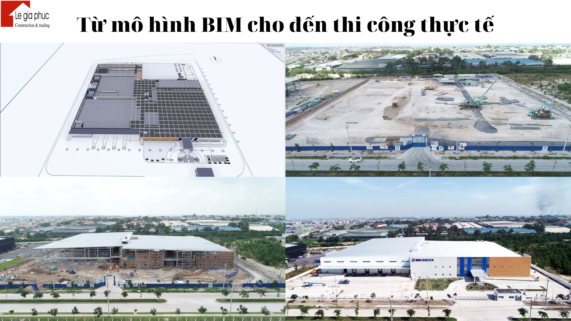 Các bản vẽ thực hiện theo mô hình BIM để xây dựng nhà xưởng, nhà công nghiệp